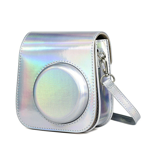 Richwell Portable Aurora  PU Leather Camera Case Camera Bag with Shoulder Strap, Suitable for Fujifilm Instax Mini 11(Silver) - Leather Bag by Richwell | Online Shopping UK | buy2fix