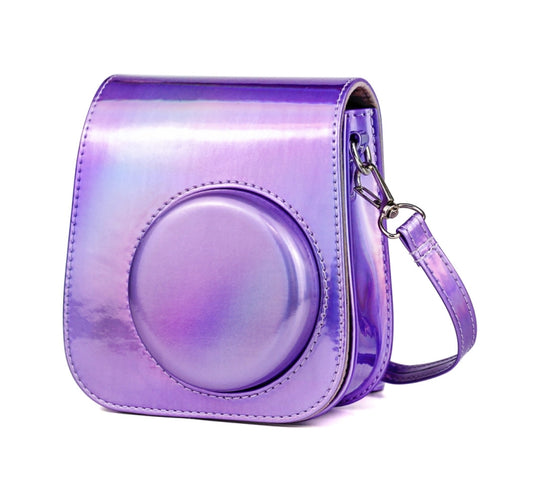 Richwell Portable Aurora  PU Leather Camera Case Camera Bag with Shoulder Strap, Suitable for Fujifilm Instax Mini 11(Purple) - Leather Bag by Richwell | Online Shopping UK | buy2fix