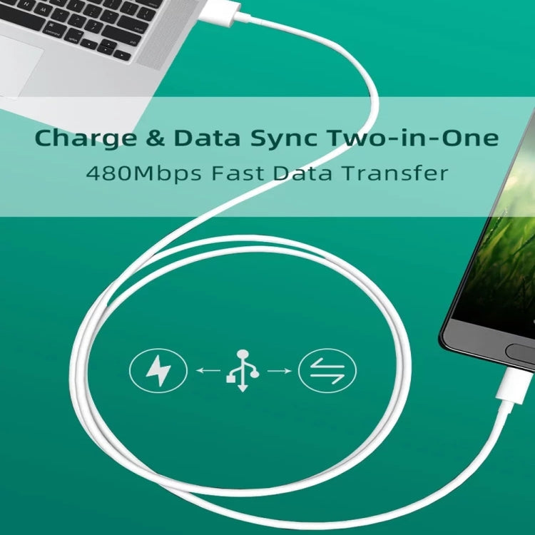 2.4A USB Male to Micro USB Male Interface Charge Cable, Length: 2m (White) by buy2fix