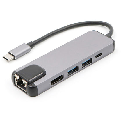 USB-C/Type-C to HD 4K HDMI + RJ45 + USB 3.0 + USB 2.0 + PD 5 in 1 HUB Converter by buy2fix