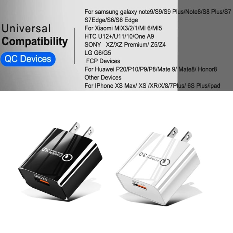 Mini QC3.0 USB 18W Mobile Phone Tablet Universal Fast Charger, US Plug(White) - USB Charger by buy2fix | Online Shopping UK | buy2fix
