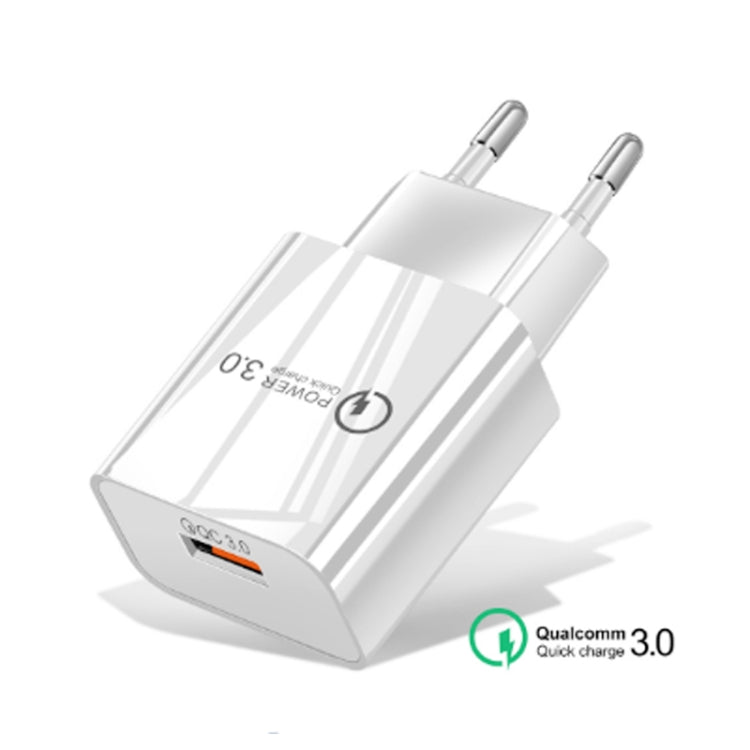 Mini QC3.0 USB 18W Mobile Phone Tablet Universal Fast Charger, EU Plug(White) - USB Charger by buy2fix | Online Shopping UK | buy2fix