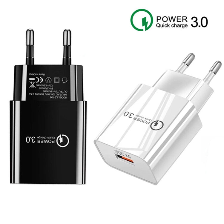 Mini QC3.0 USB 18W Mobile Phone Tablet Universal Fast Charger, EU Plug(White) - USB Charger by buy2fix | Online Shopping UK | buy2fix