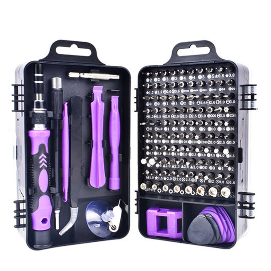 Tournevis de précision 115 en 1, ensemble d'outils de maintenance pour le démontage de l'ordinateur et du téléphone portable (violet)