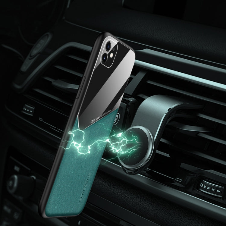 For Samsung Galaxy A51 4G All-inclusive Leather + Organic Glass Phone Case with Metal Iron Sheet(Green) by buy2fix