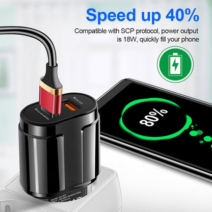 Portable Dual USB Mobile Phone Tablet Universal Charging Head Travel Charger, EU Plug(Black) - USB Charger by buy2fix | Online Shopping UK | buy2fix