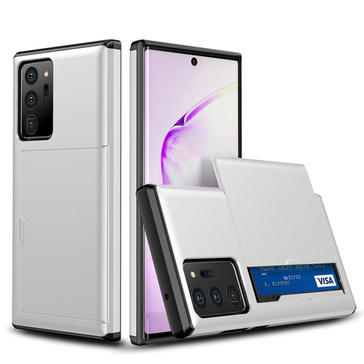 For Samsung Note20 Ultra Shockproof Rugged Armor Protective Case with Card Slot(White) by buy2fix