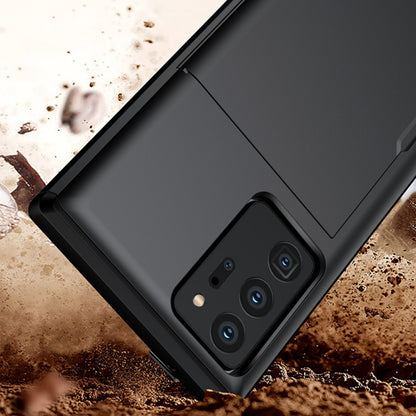 For Samsung Note20 Ultra Shockproof Rugged Armor Protective Case with Card Slot(White) by buy2fix