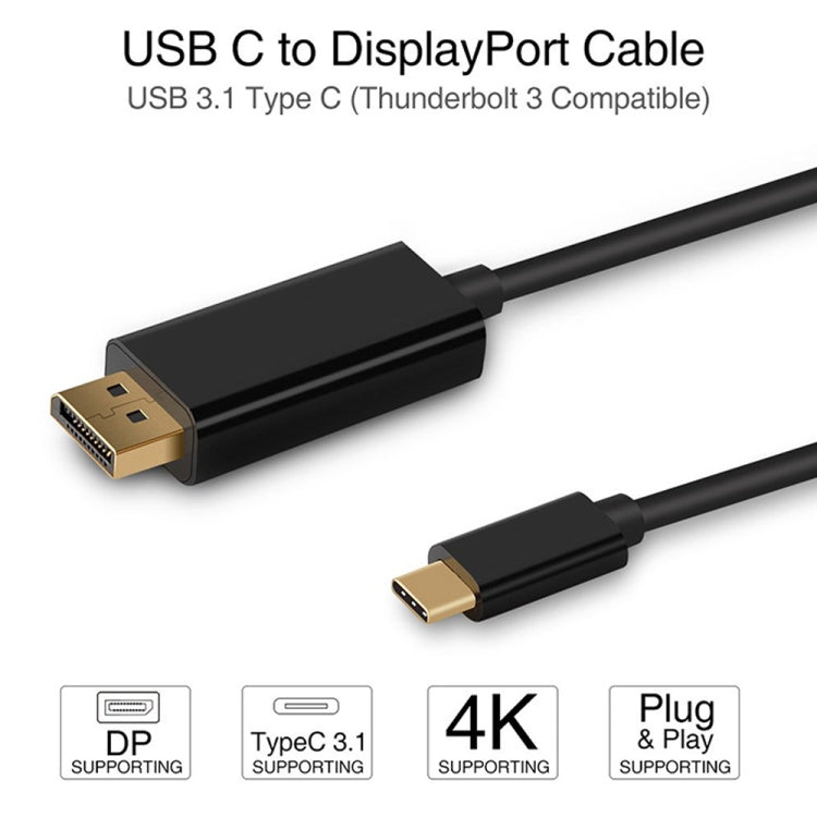 4K 60Hz Type-C to DP DisplayPort Connecting DP Adapter Cable, Cable Length: 1.8m by buy2fix