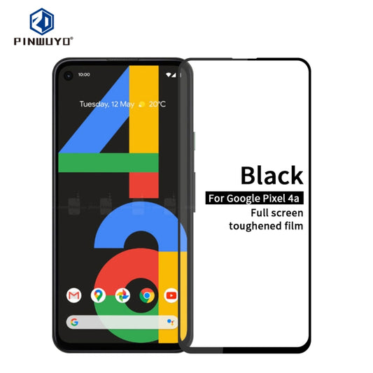 For Google Pixel4a PINWUYO 9H 2.5D Full Screen Tempered Glass Film(Black) - Google Tempered Glass by PINWUYO | Online Shopping UK | buy2fix