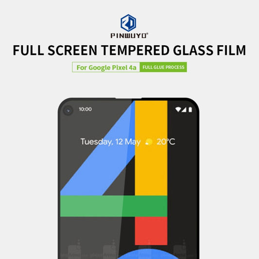 For Google Pixel4a PINWUYO 9H 2.5D Full Screen Tempered Glass Film(Black) - Google Tempered Glass by PINWUYO | Online Shopping UK | buy2fix