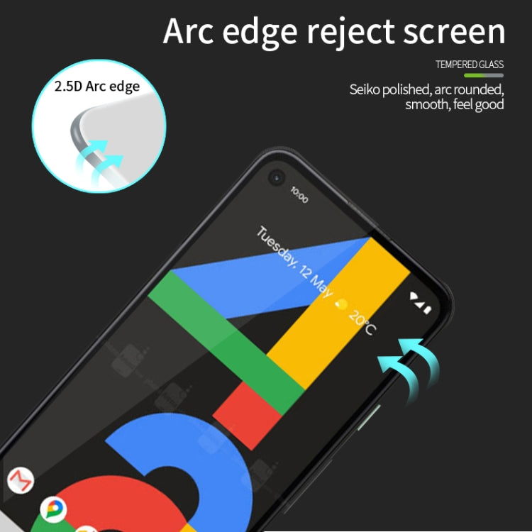For Google Pixel4a PINWUYO 9H 2.5D Full Screen Tempered Glass Film(Black) - Google Tempered Glass by PINWUYO | Online Shopping UK | buy2fix
