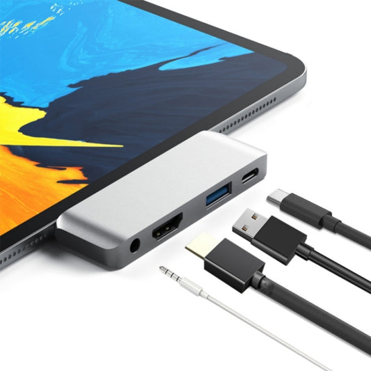 4 in 1 Type-C / USB-C to HDMI + AUX + USB + PD Type-C / USB-C HUB Adapter Multifunction HD Dock - USB HUB by buy2fix | Online Shopping UK | buy2fix