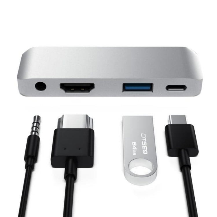 4 in 1 Type-C / USB-C to HDMI + AUX + USB + PD Type-C / USB-C HUB Adapter Multifunction HD Dock - USB HUB by buy2fix | Online Shopping UK | buy2fix