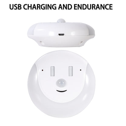 USB Charging Light & Human Body Sensing Control Smile Magnetic Night Light(Warm white light) - Night Lights by buy2fix | Online Shopping UK | buy2fix