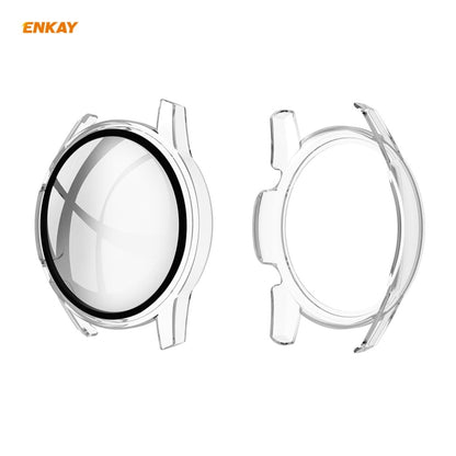 For Huawei Watch GT 2 46mm ENKAY Hat-Prince ENK-AC8202 Full Coverage PC Frosted Case + 9H Tempered Glass Protector(Transparent) by ENKAY