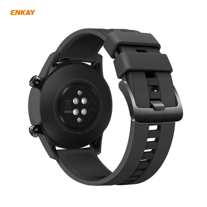 For Huawei Watch GT 2 46mm ENKAY Hat-Prince ENK-AC8202 Full Coverage PC Frosted Case + 9H Tempered Glass Protector(Transparent) by ENKAY