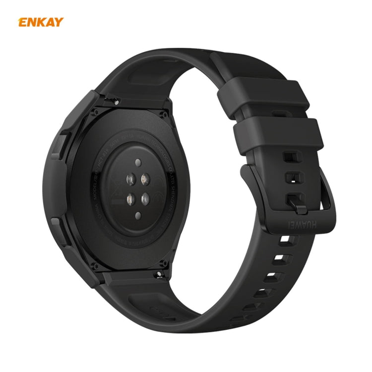 For Huawei Watch GT 2e 46mm ENKAY Hat-Prince ENK-AC8203 Full Coverage PC Frosted Case + 9H Tempered Glass Film(Green) by ENKAY
