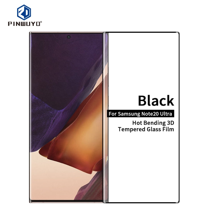 For Samsung Galaxy Note20 Ultra PINWUYO 9H 3D Hot Bending Tempered Glass Film（Ultrasonic fingerprint unlock）(Black) - Galaxy Tempered Glass by PINWUYO | Online Shopping UK | buy2fix