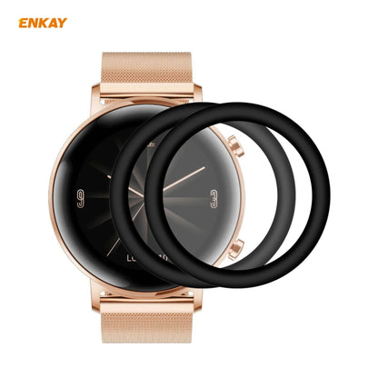 For Huawei Watch GT 2 42mm 2 PCS ENKAY Hat-Prince 3D Full Screen Soft PC Edge + PMMA HD Screen Protector Film - Screen Protector by ENKAY | Online Shopping UK | buy2fix