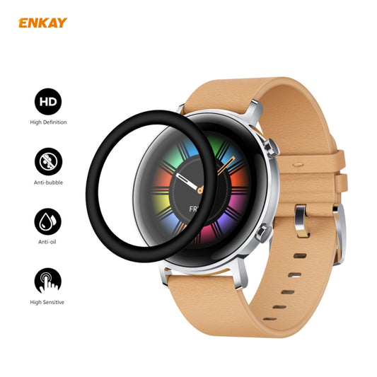 For Huawei Watch GT 2 42mm 2 PCS ENKAY Hat-Prince 3D Full Screen Soft PC Edge + PMMA HD Screen Protector Film - Screen Protector by ENKAY | Online Shopping UK | buy2fix
