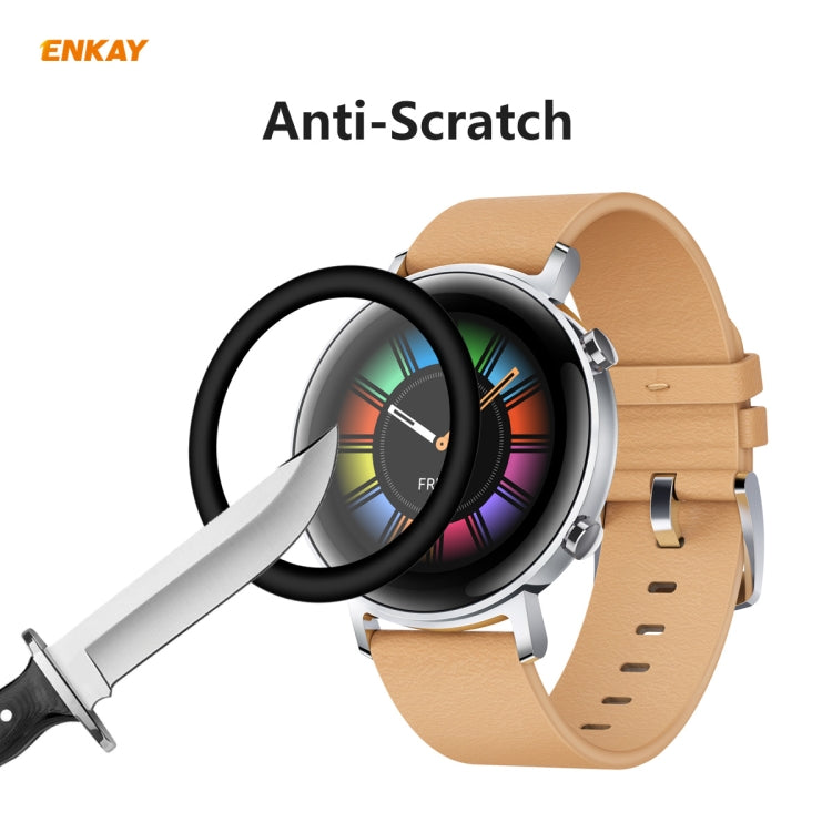 For Huawei Watch GT 2 42mm 2 PCS ENKAY Hat-Prince 3D Full Screen Soft PC Edge + PMMA HD Screen Protector Film - Screen Protector by ENKAY | Online Shopping UK | buy2fix