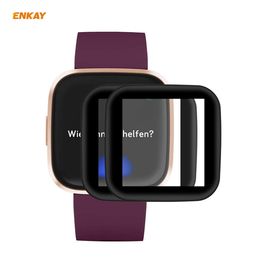 For Fitbit Versa 2 2 PCS ENKAY Hat-Prince 3D Full Screen Soft PC Edge + PMMA HD Screen Protector Film - Screen Protector by ENKAY | Online Shopping UK | buy2fix