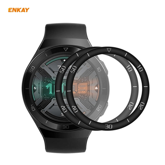For Huawei Watch GT 2e 46mm 2 PCS ENKAY Hat-Prince 3D Full Screen Soft PC Edge + PMMA HD Screen Protector Film(With Scale) - Screen Protector by ENKAY | Online Shopping UK | buy2fix
