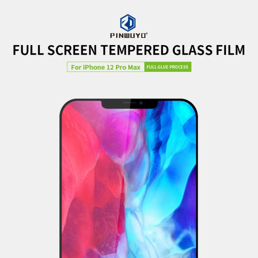For iPhone 12 Pro Max PINWUYO 9H 2.5D Full Screen Tempered Glass Film(Black) - iPhone 12 Pro Max Tempered Glass by PINWUYO | Online Shopping UK | buy2fix