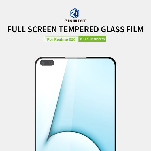 For OPPO Realme X50 PINWUYO 9H 2.5D Full Screen Tempered Glass Film(Black) - Realme Tempered Glass by PINWUYO | Online Shopping UK | buy2fix