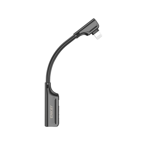 ENKAY ENK-AT102 8 Pin to 8 Pin Charging + 8 Pin Audio Interfaces Charging and Listening to Songs Zinc Alloy Adapter Converter(Dark Grey)