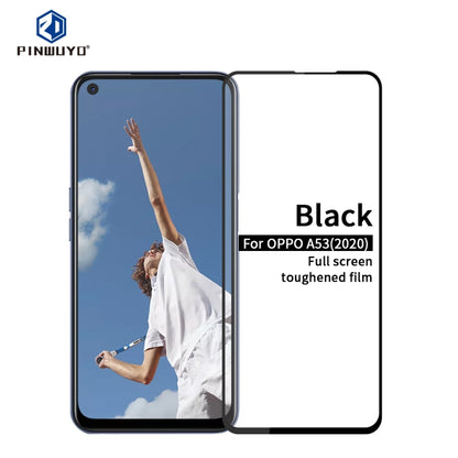 For OPPO A53 (2020) PINWUYO 9H 2.5D Full Screen Tempered Glass Film(Black) - OPPO Tempered Glass by PINWUYO | Online Shopping UK | buy2fix