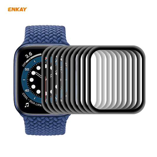 For Apple Watch 6/5/4/SE 44mm 10 PCS ENKAY Hat-Prince 0.2mm 9H Surface Hardness 3D Explosion-proof Aluminum Alloy Edge Full Screen Tempered Glass Screen Film - Watch Cases by ENKAY | Online Shopping UK | buy2fix