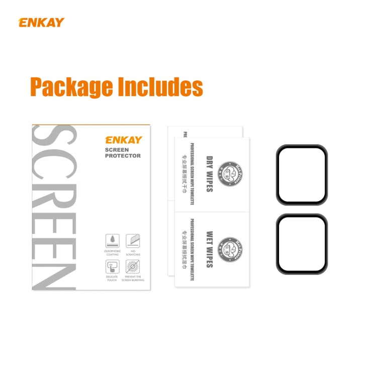 2 PCS For Apple Watch Series 6/5/4/SE 44mm ENKAY Hat-Prince 3D Full Screen PET Curved Hot Bending HD Screen Protector Film(Black) - Watch Cases by ENKAY | Online Shopping UK | buy2fix