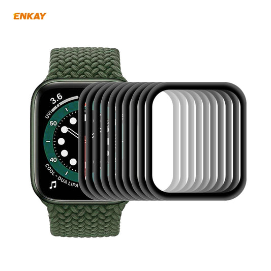 10 PCS For Apple Watch Series 6/5/4/SE 44mm ENKAY Hat-Prince 3D Full Screen PET Curved Hot Bending HD Screen Protector Film(Black) - Watch Cases by ENKAY | Online Shopping UK | buy2fix