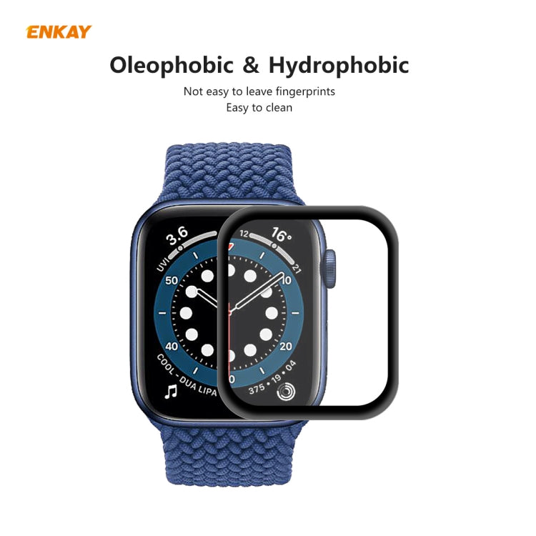 10 PCS For Apple Watch Series 6/5/4/SE 44mm ENKAY Hat-Prince 3D Full Screen PET Curved Hot Bending HD Screen Protector Film(Black) - Watch Cases by ENKAY | Online Shopping UK | buy2fix