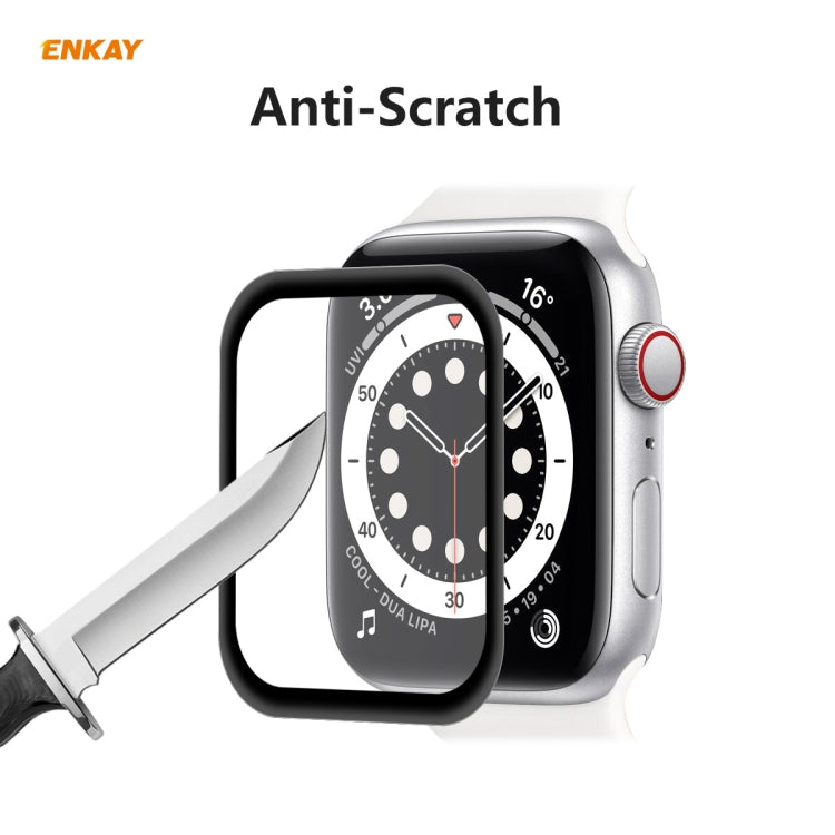 10 PCS For Apple Watch Series 6/5/4/SE 40mm ENKAY Hat-Prince 3D Full Screen PET Curved Hot Bending HD Screen Protector Film(Black) - Watch Cases by ENKAY | Online Shopping UK | buy2fix