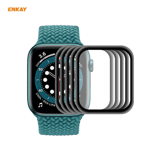 For Apple Watch 6/5/4/SE 40mm 5 PCS ENKAY Hat-Prince 3D Full Screen Soft PC Edge + PMMA HD Screen Protector Film