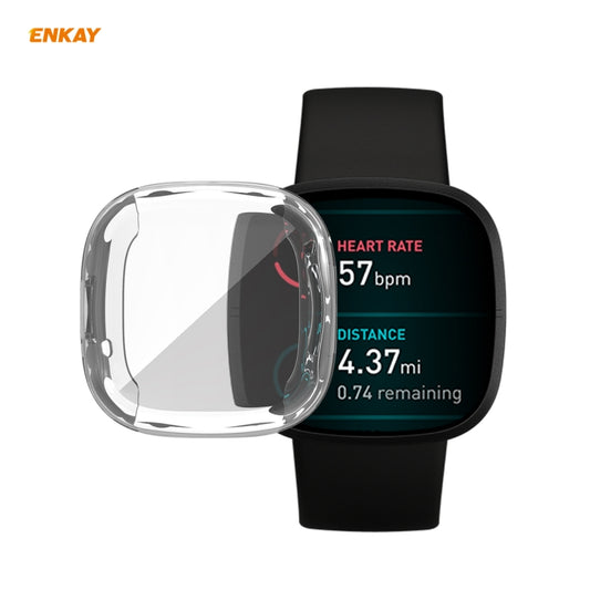 For Fitbit Versa 3 / Fitbit Sense ENKAY Hat-Prince ENK-AC8208 Full Coverage Transparent TPU Soft Case - Watch Cases by ENKAY | Online Shopping UK | buy2fix
