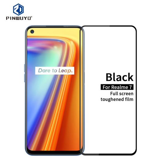 For OPPO Realme7 PINWUYO 9H 2.5D Full Screen Tempered Glass Film(Black) - OPPO Tempered Glass by PINWUYO | Online Shopping UK | buy2fix