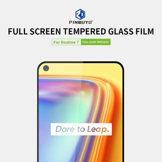For OPPO Realme7 PINWUYO 9H 2.5D Full Screen Tempered Glass Film(Black) - OPPO Tempered Glass by PINWUYO | Online Shopping UK | buy2fix