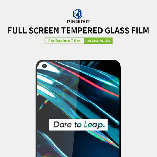 For OPPO Realme7 Pro PINWUYO 9H 2.5D Full Screen Tempered Glass Film(Black) - OPPO Tempered Glass by PINWUYO | Online Shopping UK | buy2fix