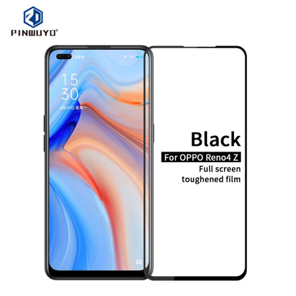 For OPPO Reno4Z PINWUYO 9H 2.5D Full Screen Tempered Glass Film(Black) - OPPO Tempered Glass by PINWUYO | Online Shopping UK | buy2fix