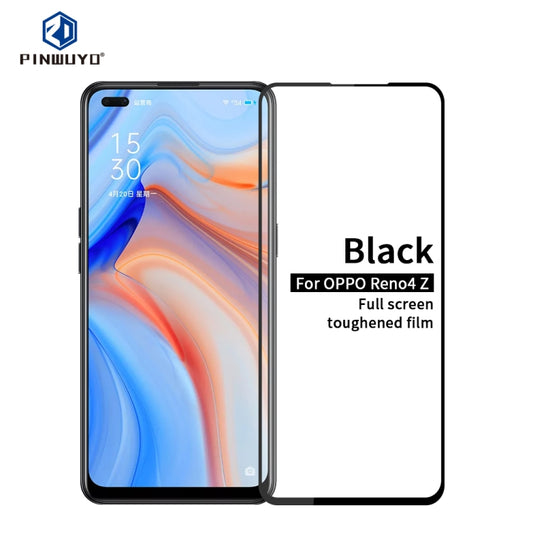For OPPO Reno4Z PINWUYO 9H 2.5D Full Screen Tempered Glass Film(Black) - OPPO Tempered Glass by PINWUYO | Online Shopping UK | buy2fix