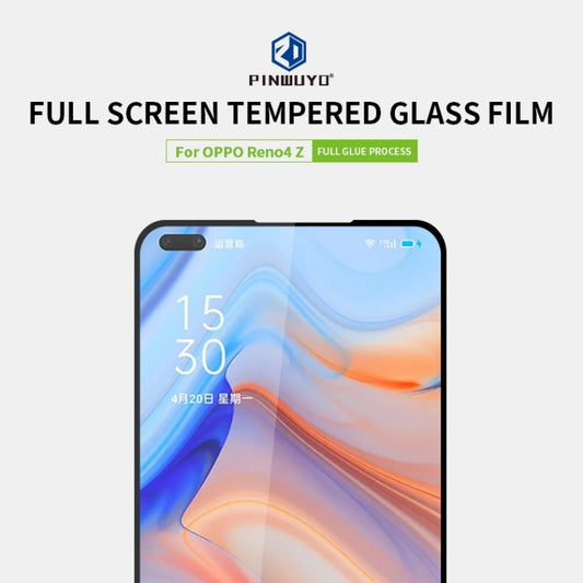 For OPPO Reno4Z PINWUYO 9H 2.5D Full Screen Tempered Glass Film(Black) - OPPO Tempered Glass by PINWUYO | Online Shopping UK | buy2fix