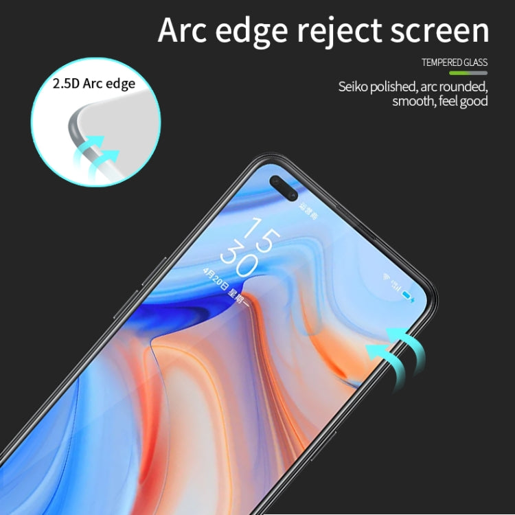 For OPPO Reno4Z PINWUYO 9H 2.5D Full Screen Tempered Glass Film(Black) - OPPO Tempered Glass by PINWUYO | Online Shopping UK | buy2fix