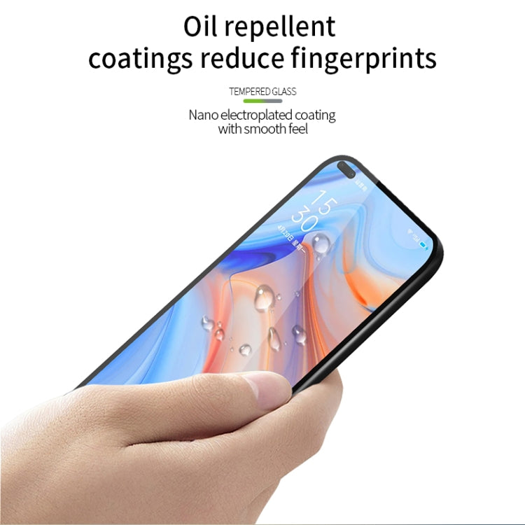 For OPPO Reno4Z PINWUYO 9H 2.5D Full Screen Tempered Glass Film(Black) - OPPO Tempered Glass by PINWUYO | Online Shopping UK | buy2fix