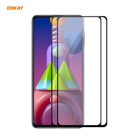 For Samsung Galaxy M51 2 PCS ENKAY Hat-Prince Full Glue 0.26mm 9H 2.5D Tempered Glass Full Coverage Film - Galaxy Tempered Glass by ENKAY | Online Shopping UK | buy2fix
