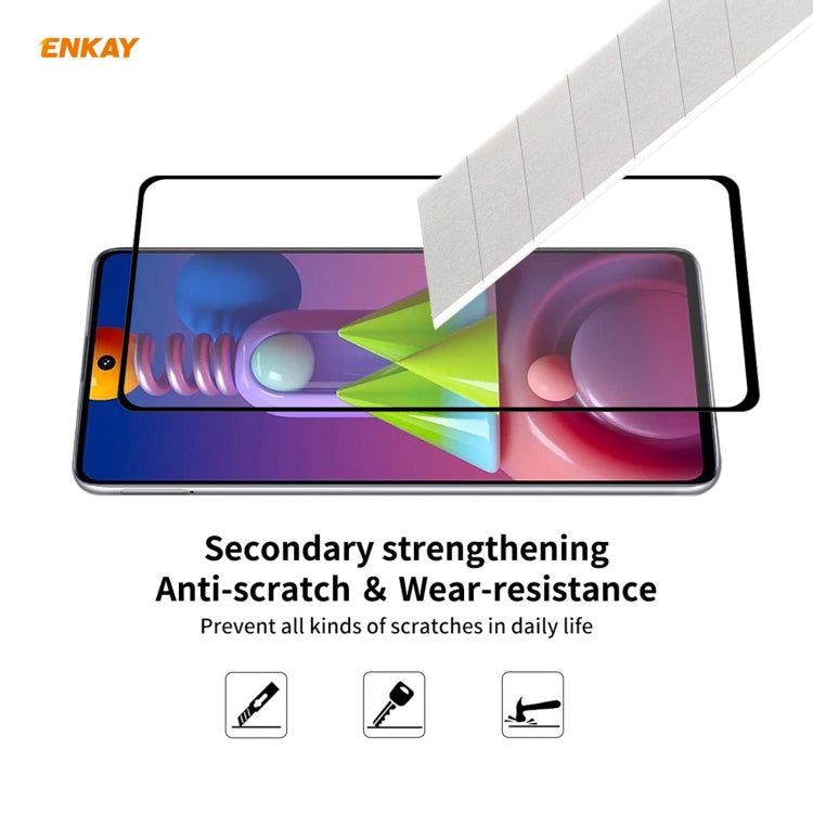 For Samsung Galaxy M51 2 PCS ENKAY Hat-Prince Full Glue 0.26mm 9H 2.5D Tempered Glass Full Coverage Film - Galaxy Tempered Glass by ENKAY | Online Shopping UK | buy2fix