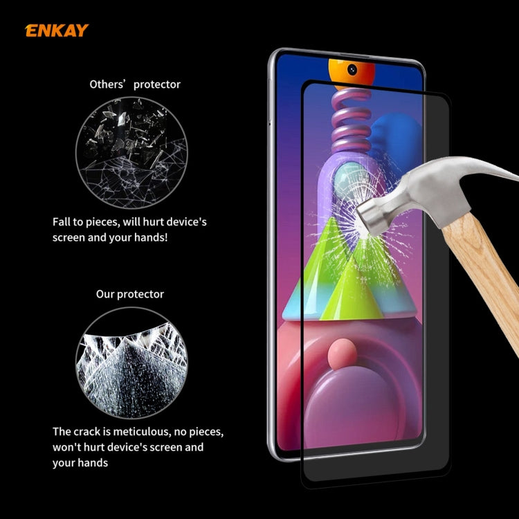 For Samsung Galaxy M51 2 PCS ENKAY Hat-Prince Full Glue 0.26mm 9H 2.5D Tempered Glass Full Coverage Film - Galaxy Tempered Glass by ENKAY | Online Shopping UK | buy2fix